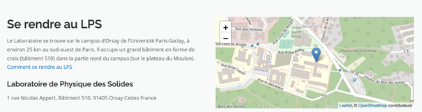 Plan d'accès au Laboratoire de Physique des Solides à Orsay